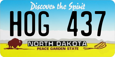 ND license plate HOG437