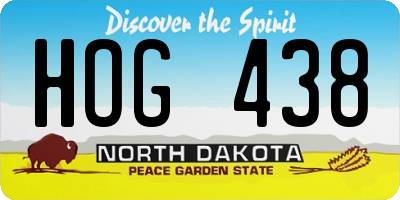 ND license plate HOG438