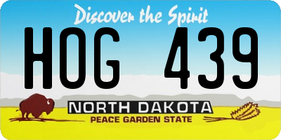 ND license plate HOG439