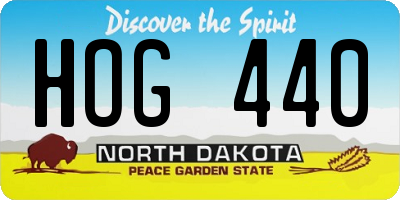 ND license plate HOG440