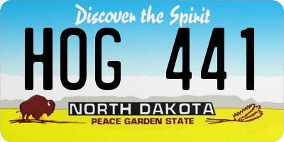 ND license plate HOG441