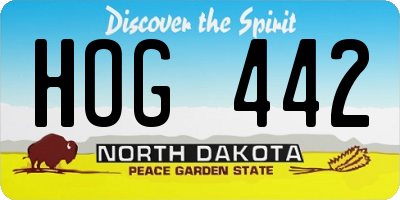 ND license plate HOG442