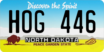 ND license plate HOG446