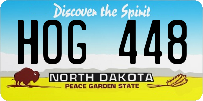 ND license plate HOG448