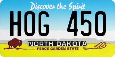 ND license plate HOG450