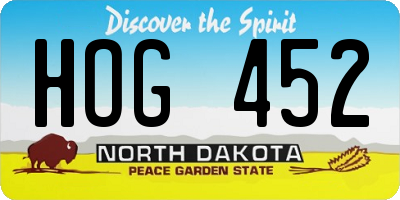 ND license plate HOG452