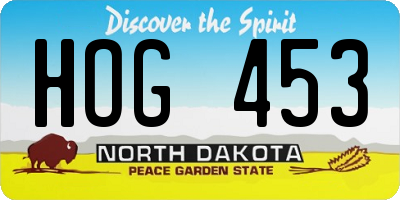 ND license plate HOG453