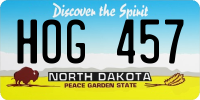 ND license plate HOG457