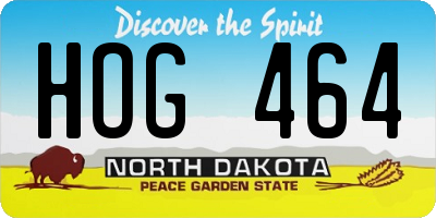 ND license plate HOG464