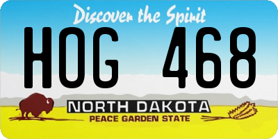 ND license plate HOG468