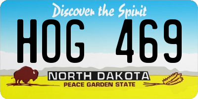 ND license plate HOG469