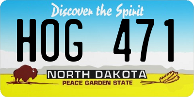 ND license plate HOG471