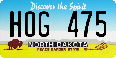 ND license plate HOG475