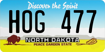ND license plate HOG477