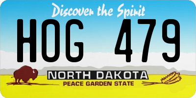 ND license plate HOG479