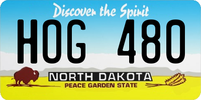 ND license plate HOG480