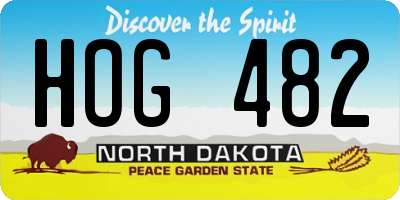ND license plate HOG482
