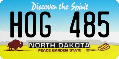 ND license plate HOG485