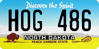 ND license plate HOG486