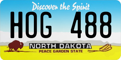 ND license plate HOG488