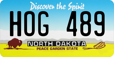 ND license plate HOG489