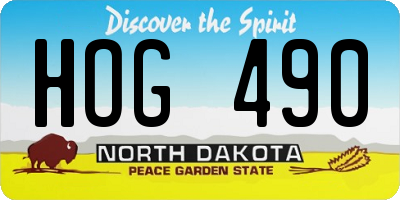 ND license plate HOG490