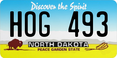 ND license plate HOG493