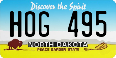 ND license plate HOG495