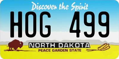 ND license plate HOG499