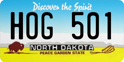 ND license plate HOG501