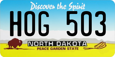 ND license plate HOG503