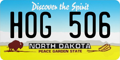 ND license plate HOG506