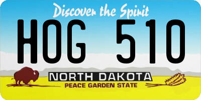 ND license plate HOG510