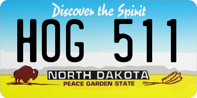 ND license plate HOG511