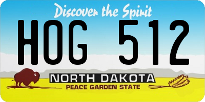 ND license plate HOG512