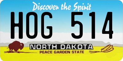 ND license plate HOG514