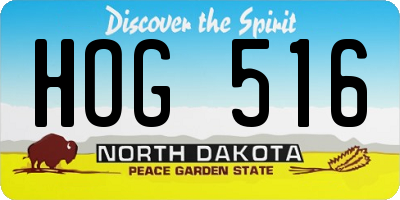 ND license plate HOG516
