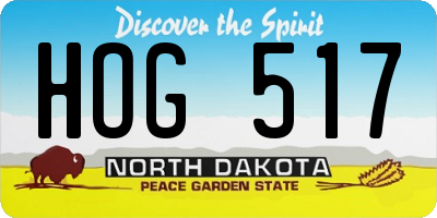 ND license plate HOG517