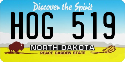 ND license plate HOG519