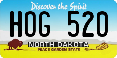 ND license plate HOG520