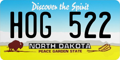 ND license plate HOG522