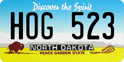 ND license plate HOG523