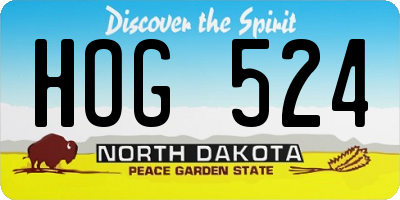 ND license plate HOG524