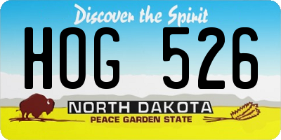 ND license plate HOG526