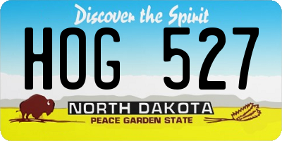 ND license plate HOG527