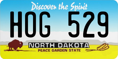 ND license plate HOG529