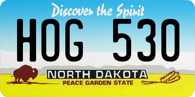 ND license plate HOG530