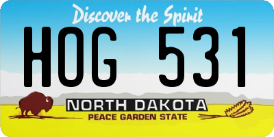 ND license plate HOG531