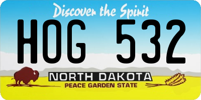 ND license plate HOG532