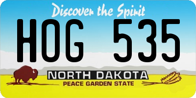 ND license plate HOG535